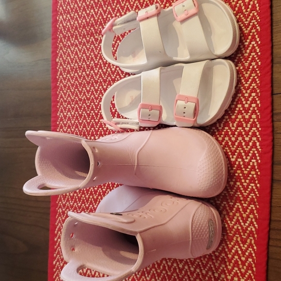 Crocs &First  Steps. Other - Crocs boots light pink & sandals firts steps sz9 girls.